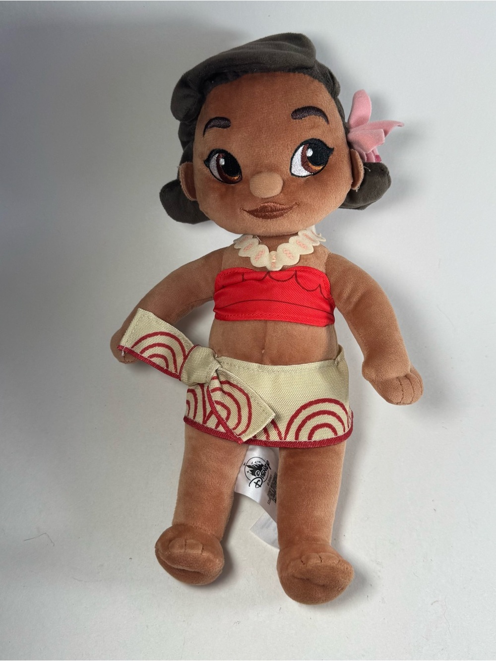 Disney Store Plush Moana Doll Toddler Baby Brown Red Beige 12" Stuffed Princess